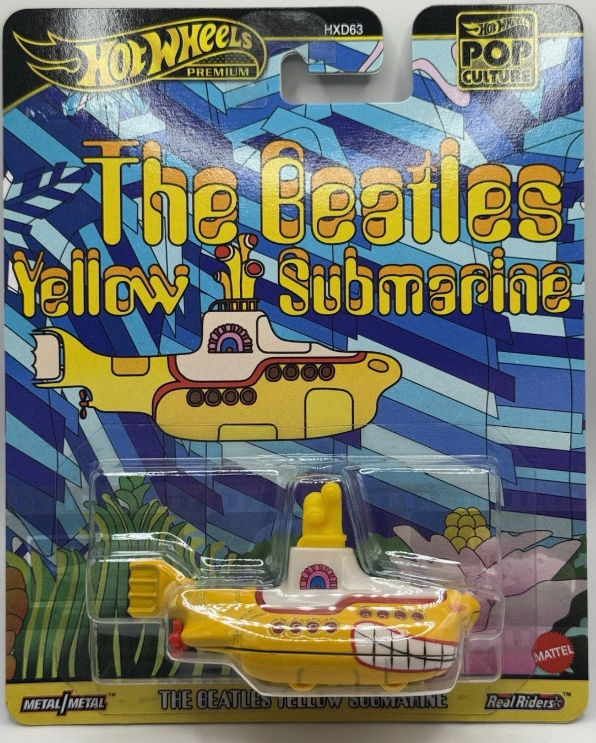 Hot Wheels Premium Pop Culture The Beatles Yellow Submarine - Diecast Real Rider