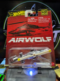Hot Wheels Airwolf Helicopter Diecast Pop Culture With Stand Black White Yellow