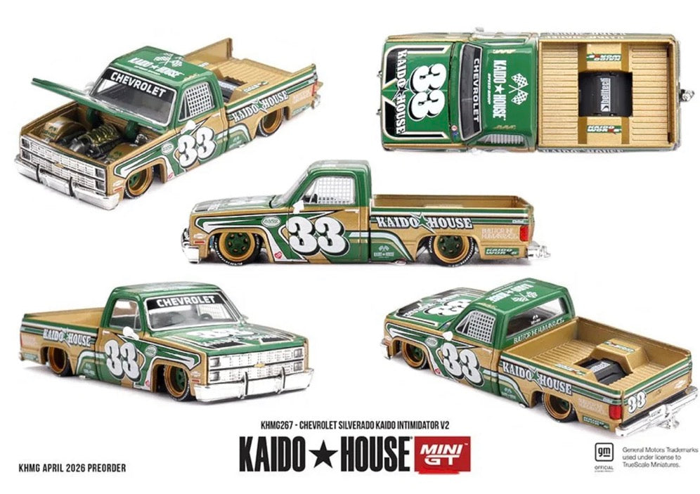 (Preorder) Kaido House x Mini GT Chevrolet Silverado Kaido Intimidator V2 – Beige- Ships October 2026
