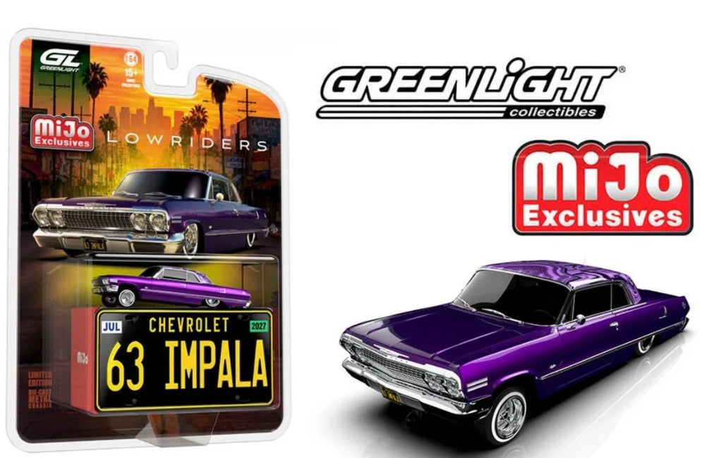 Preorder) Greenlight '63 Impala SS 1:64 Lowriders Candy Purple – ETA Fall 2026